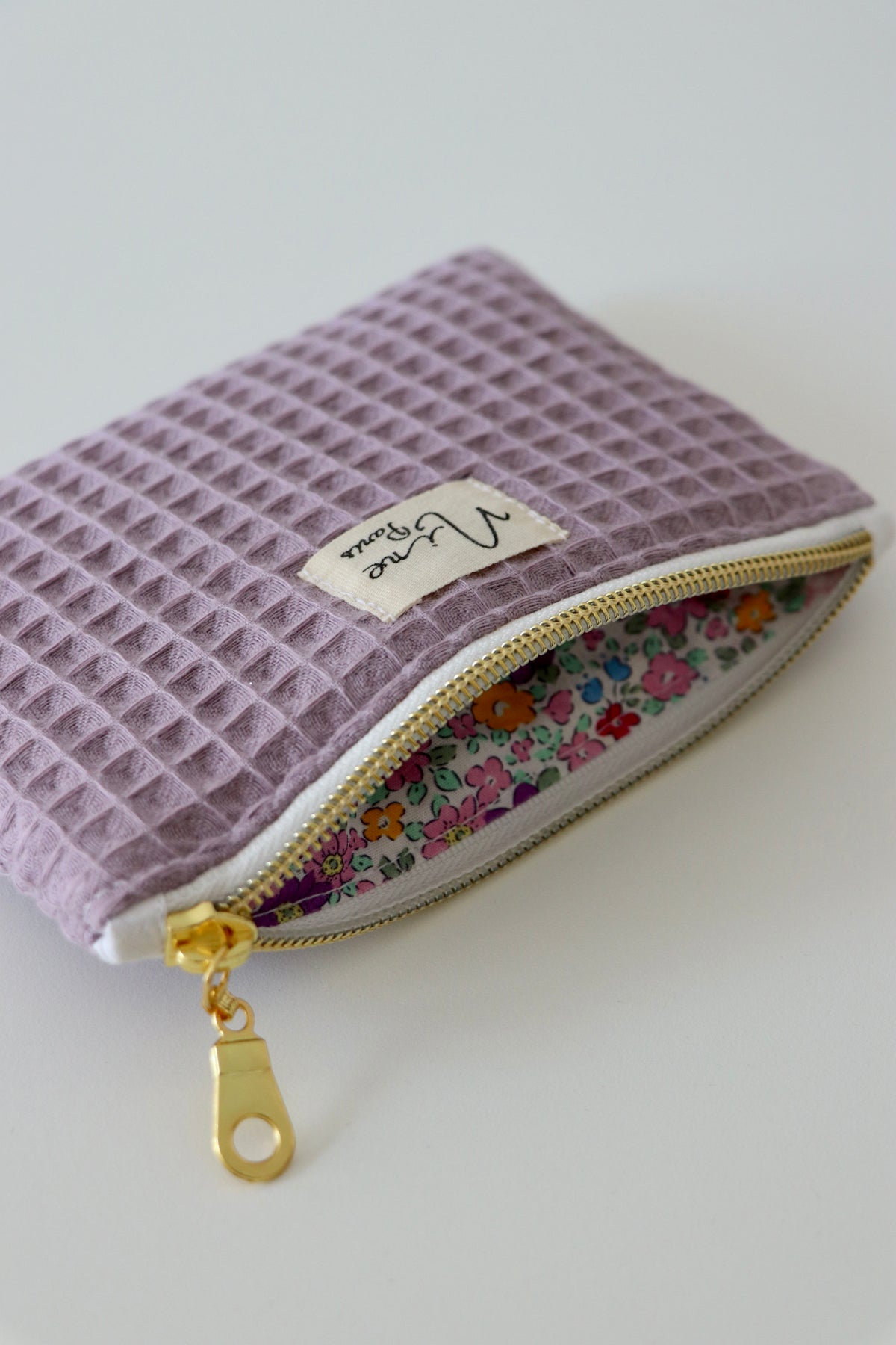 Porte-monnaie nid d’abeille violet