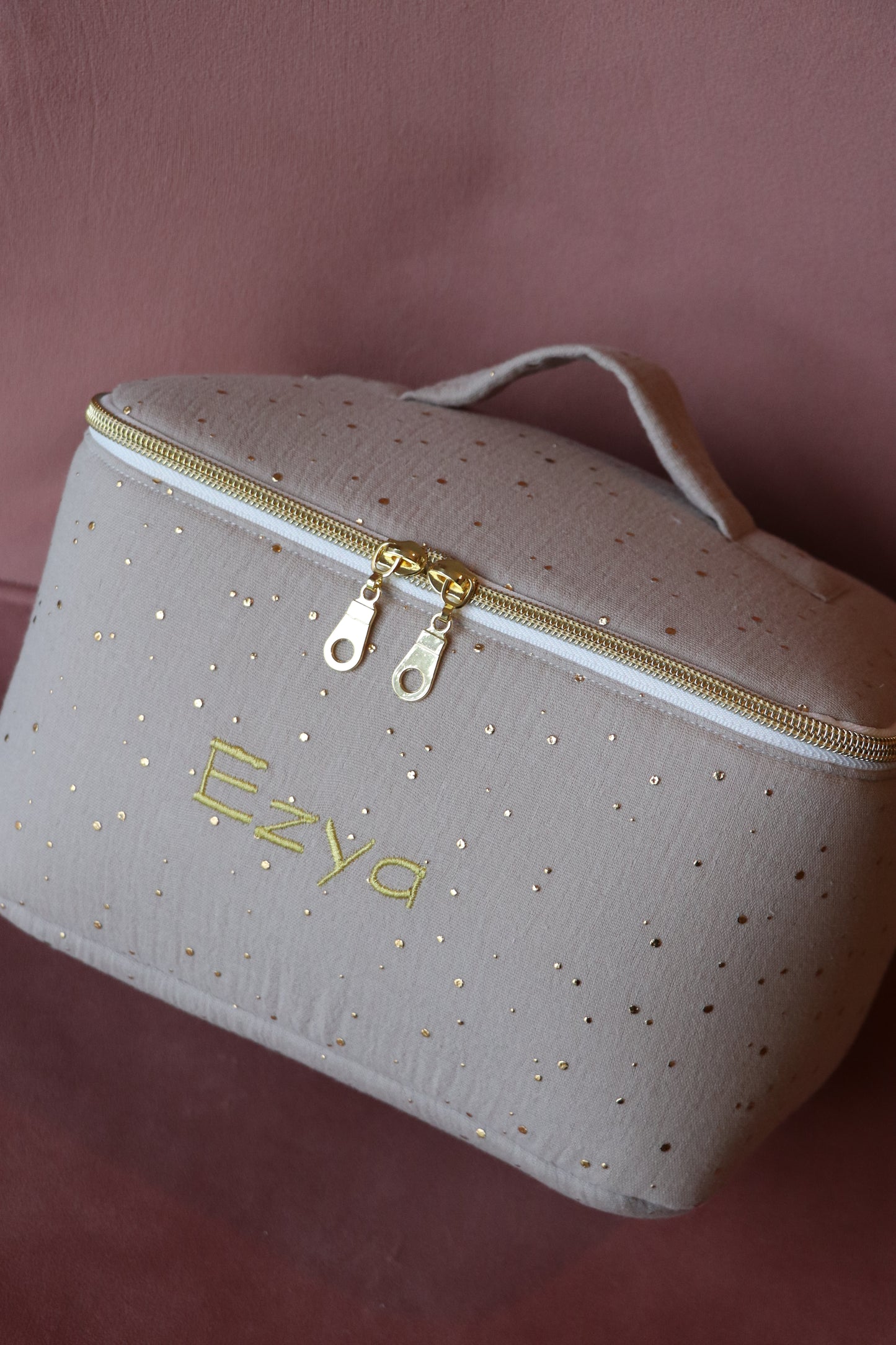 Le vanity - Gaze de coton à Pois Doré