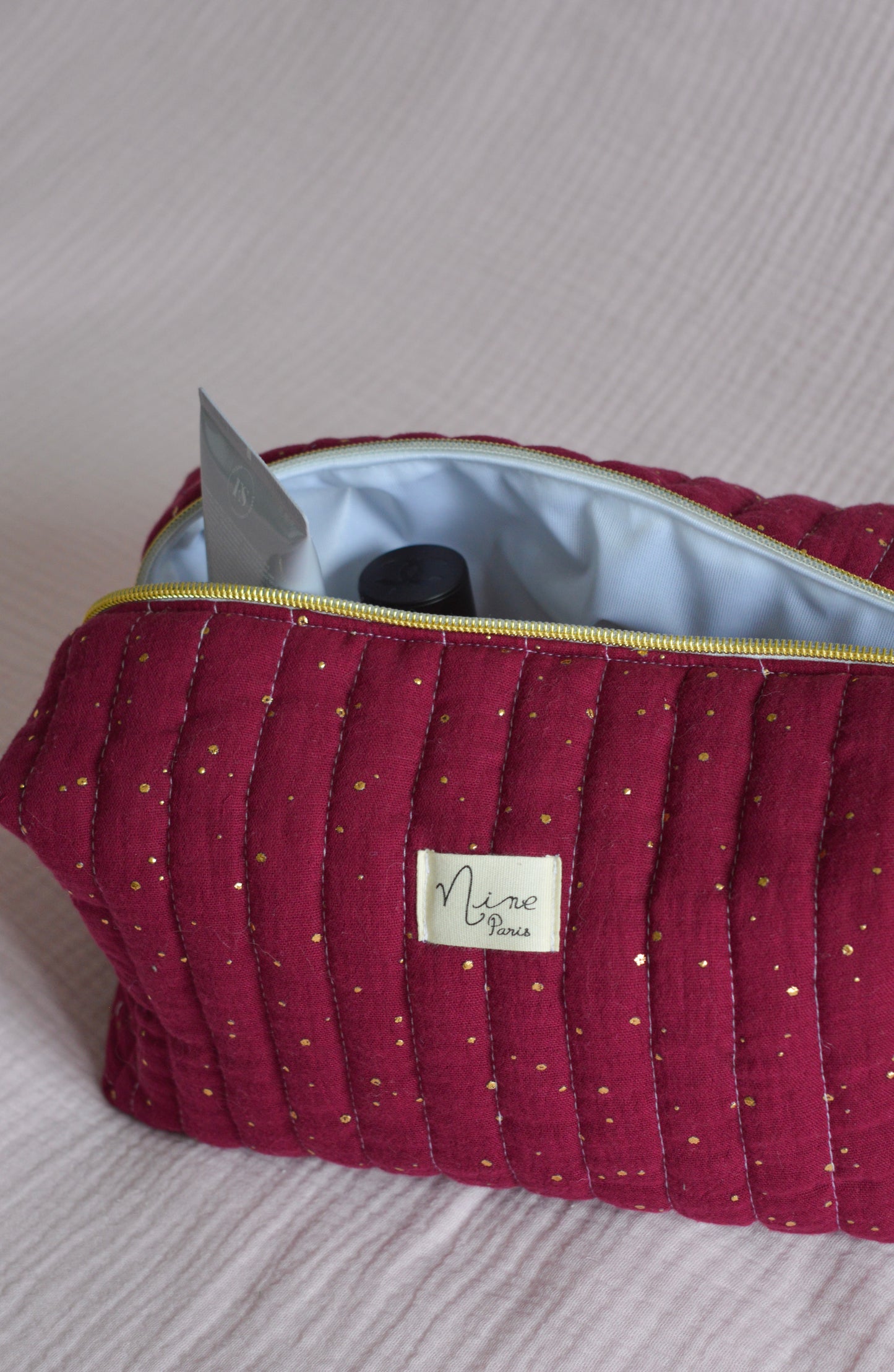 Trousse - Gaze de coton à Pois Doré