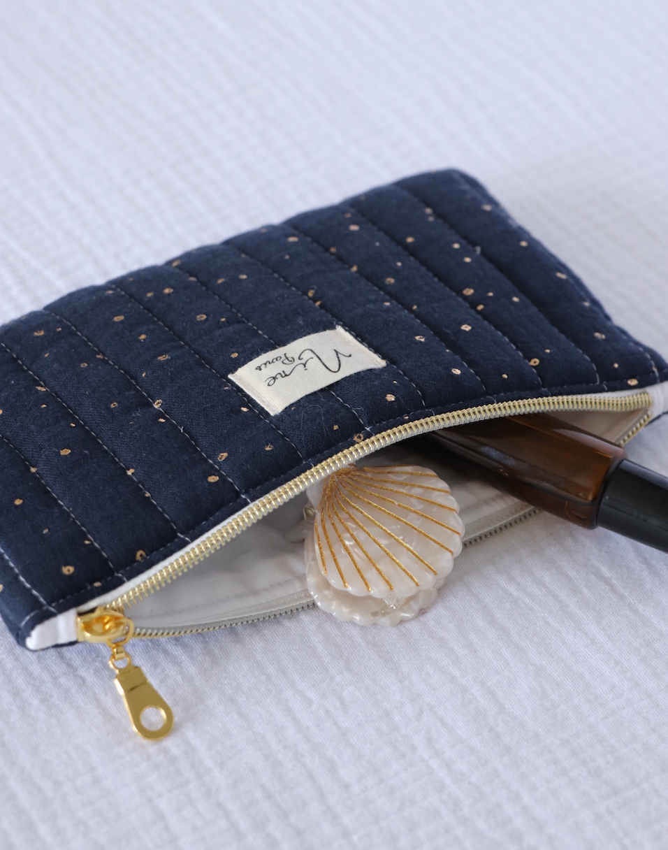 Pochettes - Gaze de Coton à Pois Doré