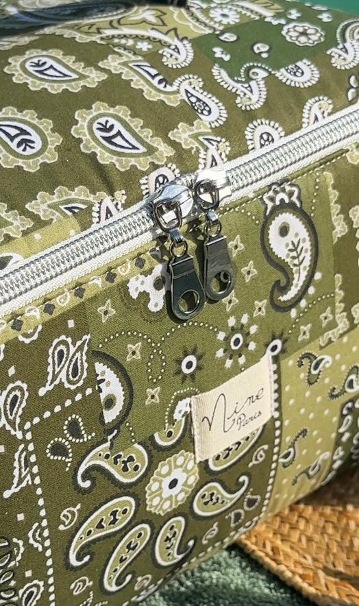 Trousse - motif bandana vert