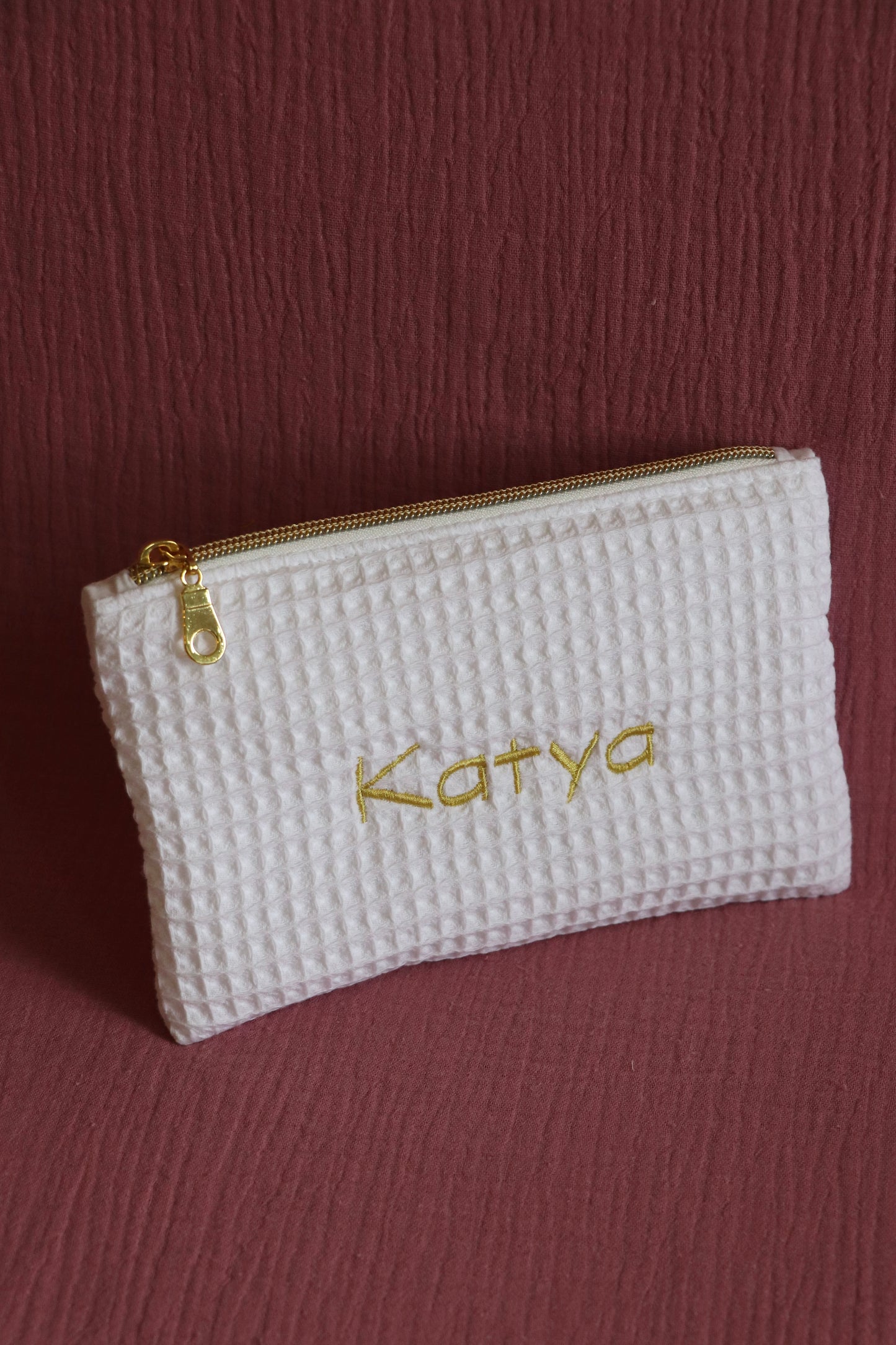 Petite pochette Katya - Nid d’abeille blanc