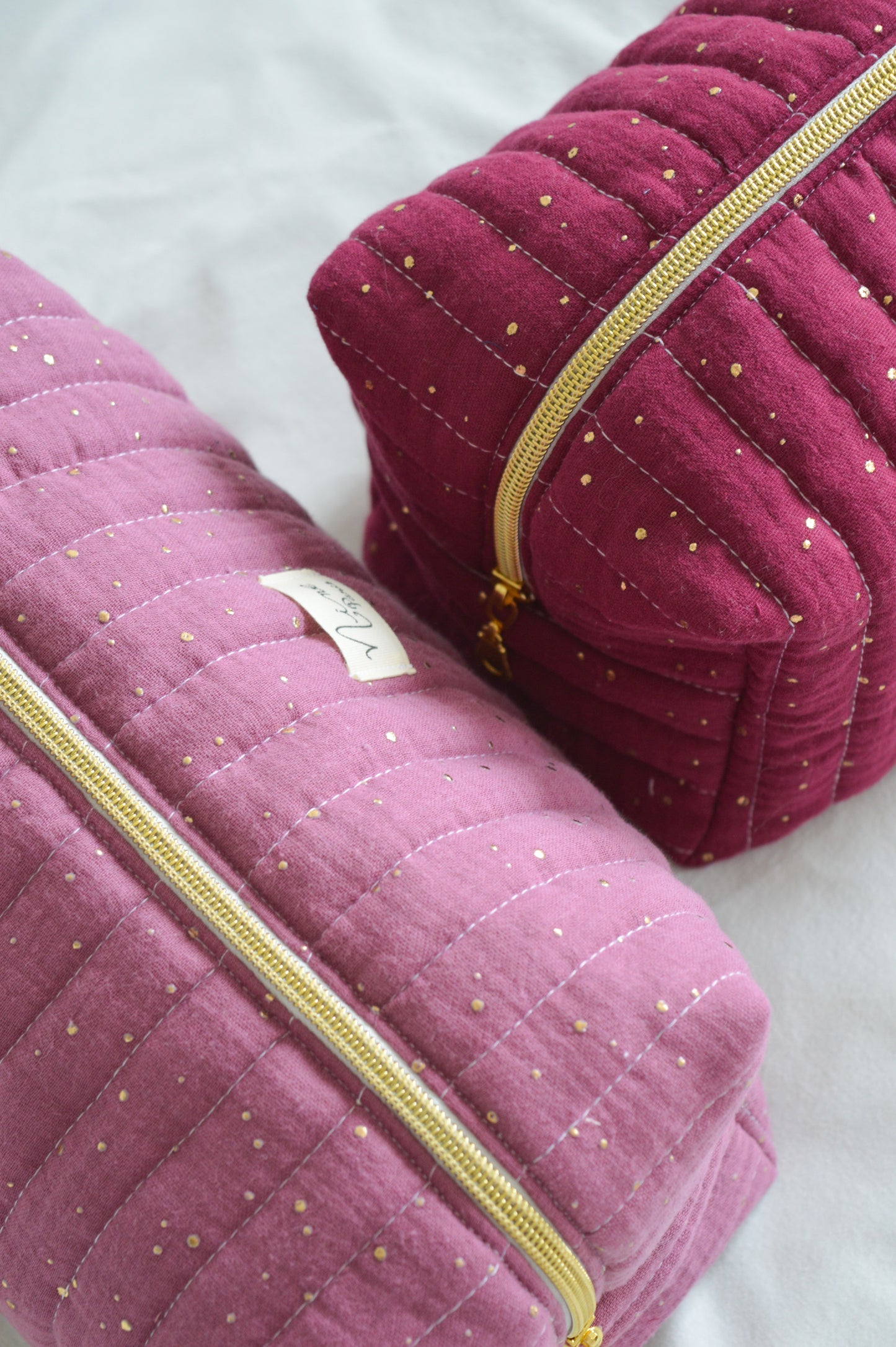Trousse - Gaze de coton à Pois Doré