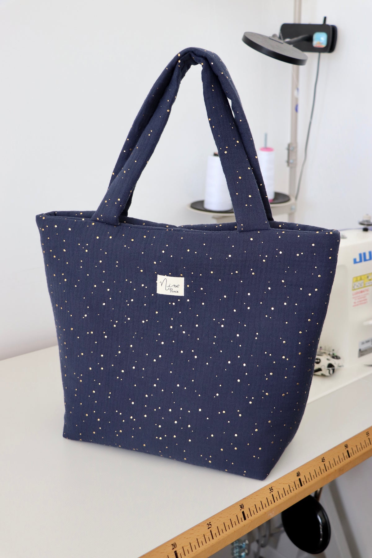 Sac - Gaze de coton à Pois Doré