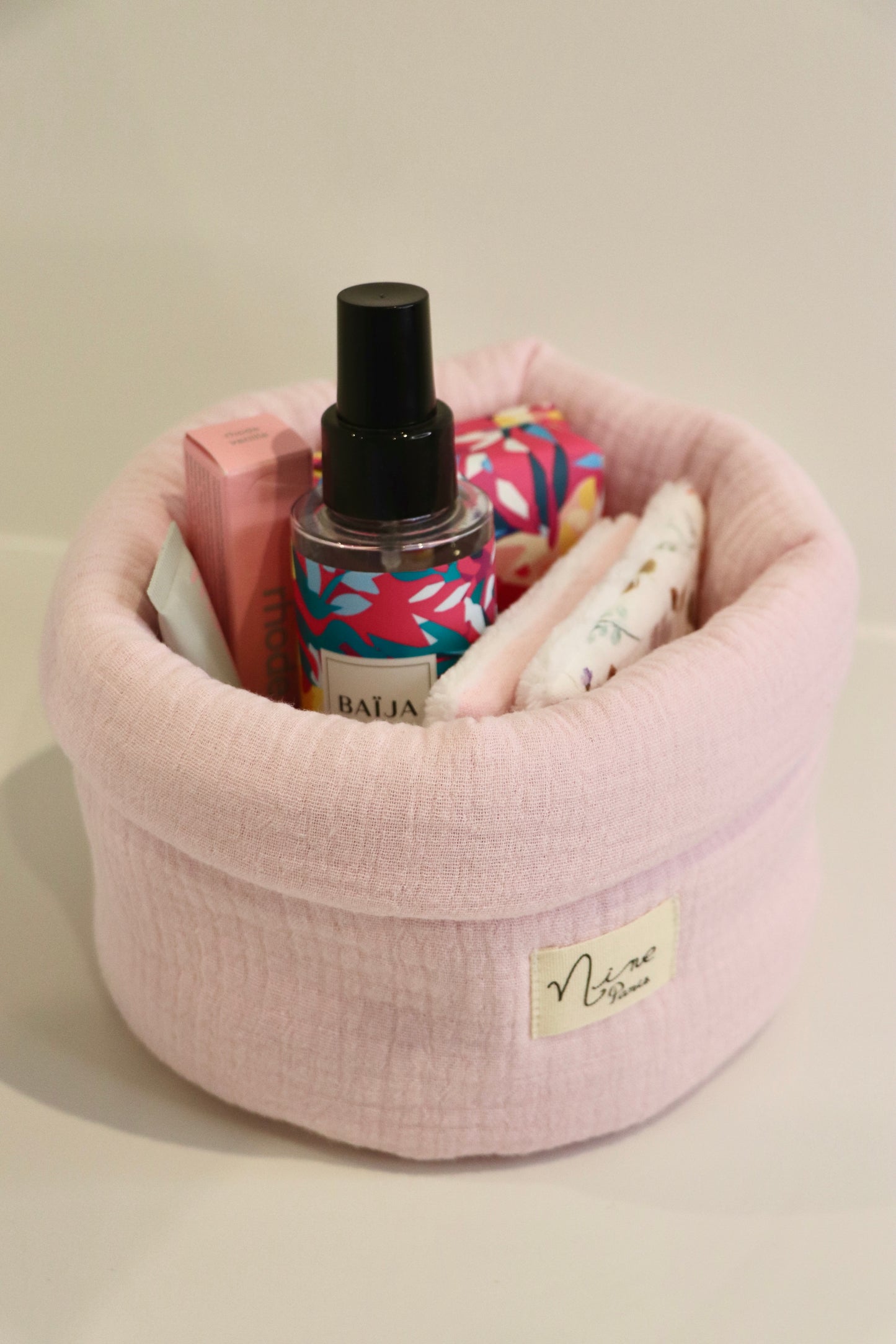 Panier de rangement -Gaze de coton Uni