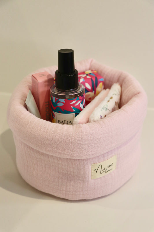 Panier de rangement -Gaze de coton Uni