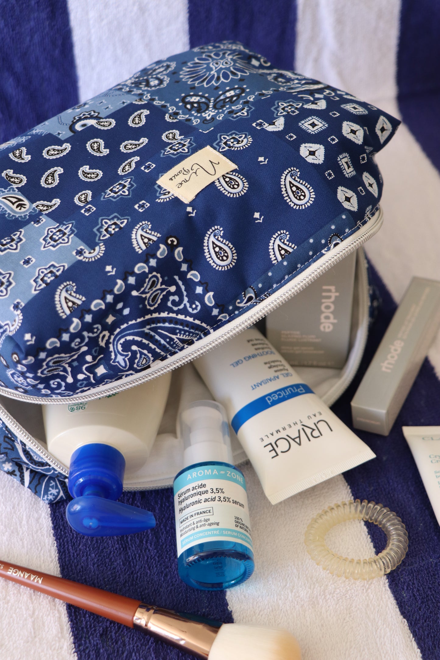 Trousse - motif bandana bleu
