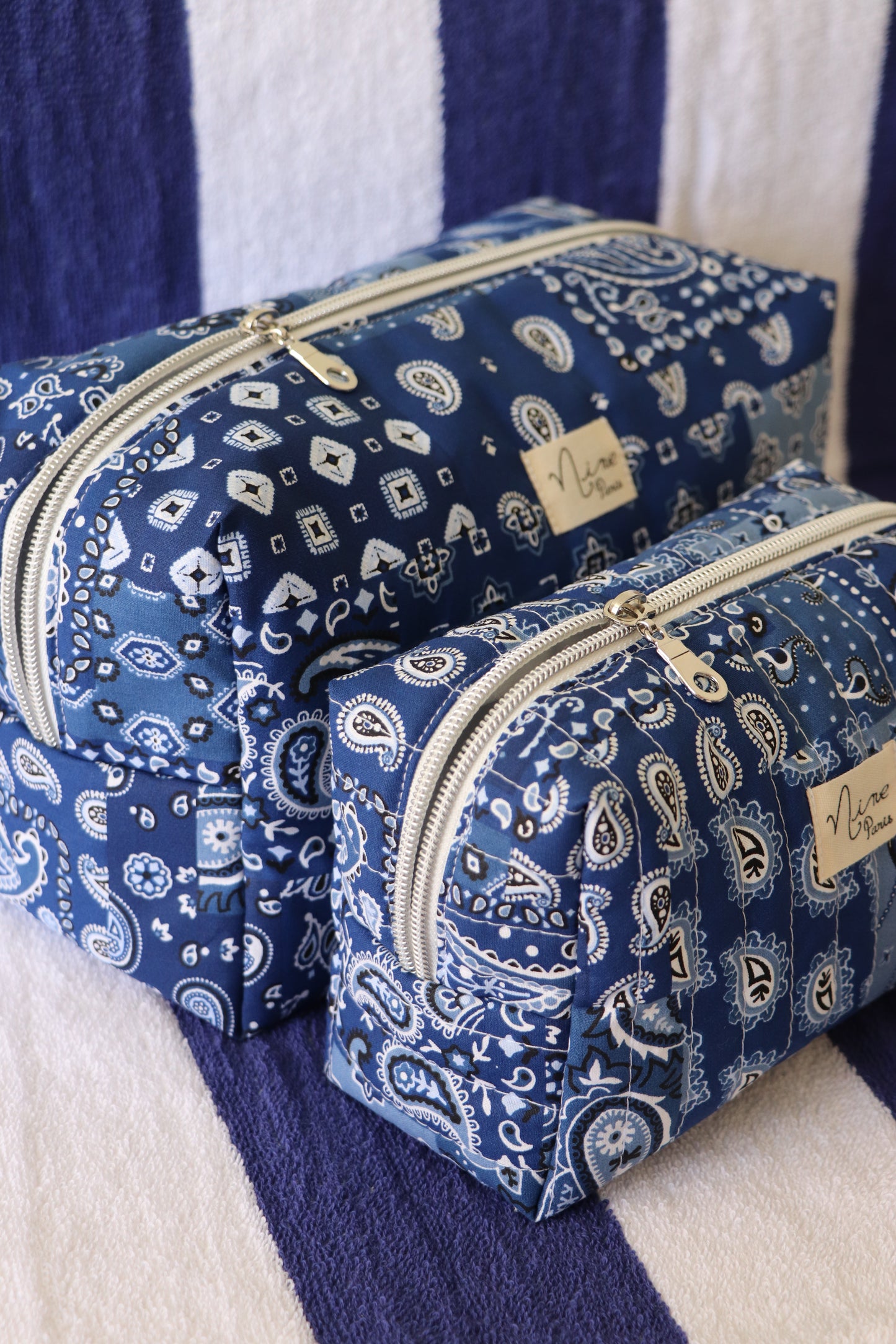 Trousse - motif bandana bleu