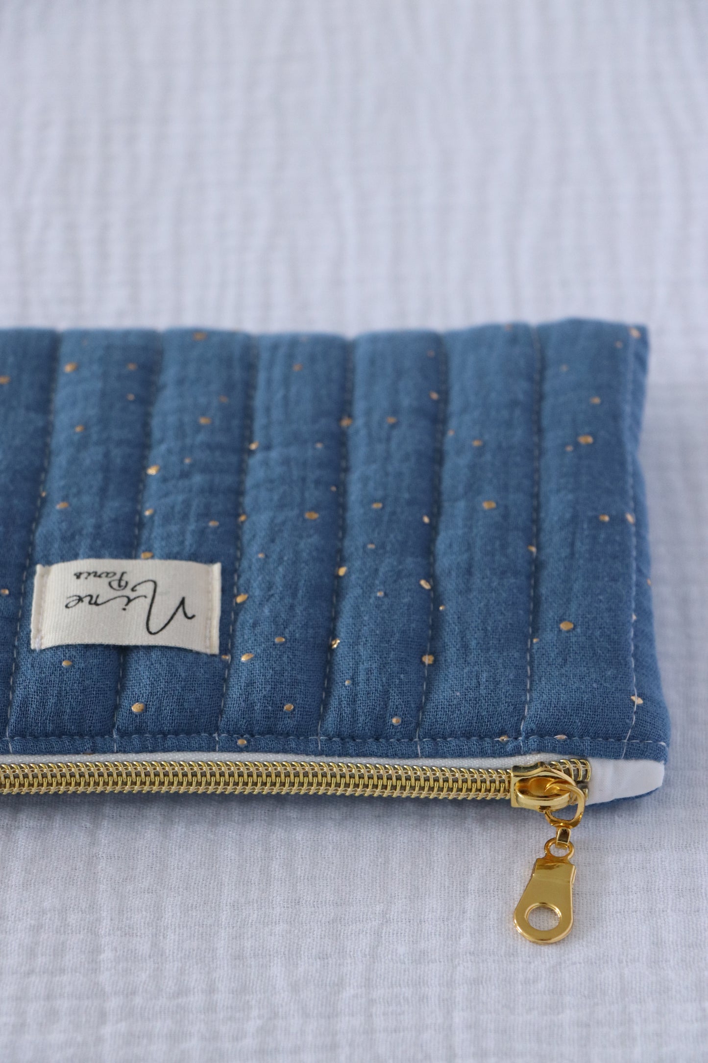 Pochette - Gaze de Coton à Pois Doré