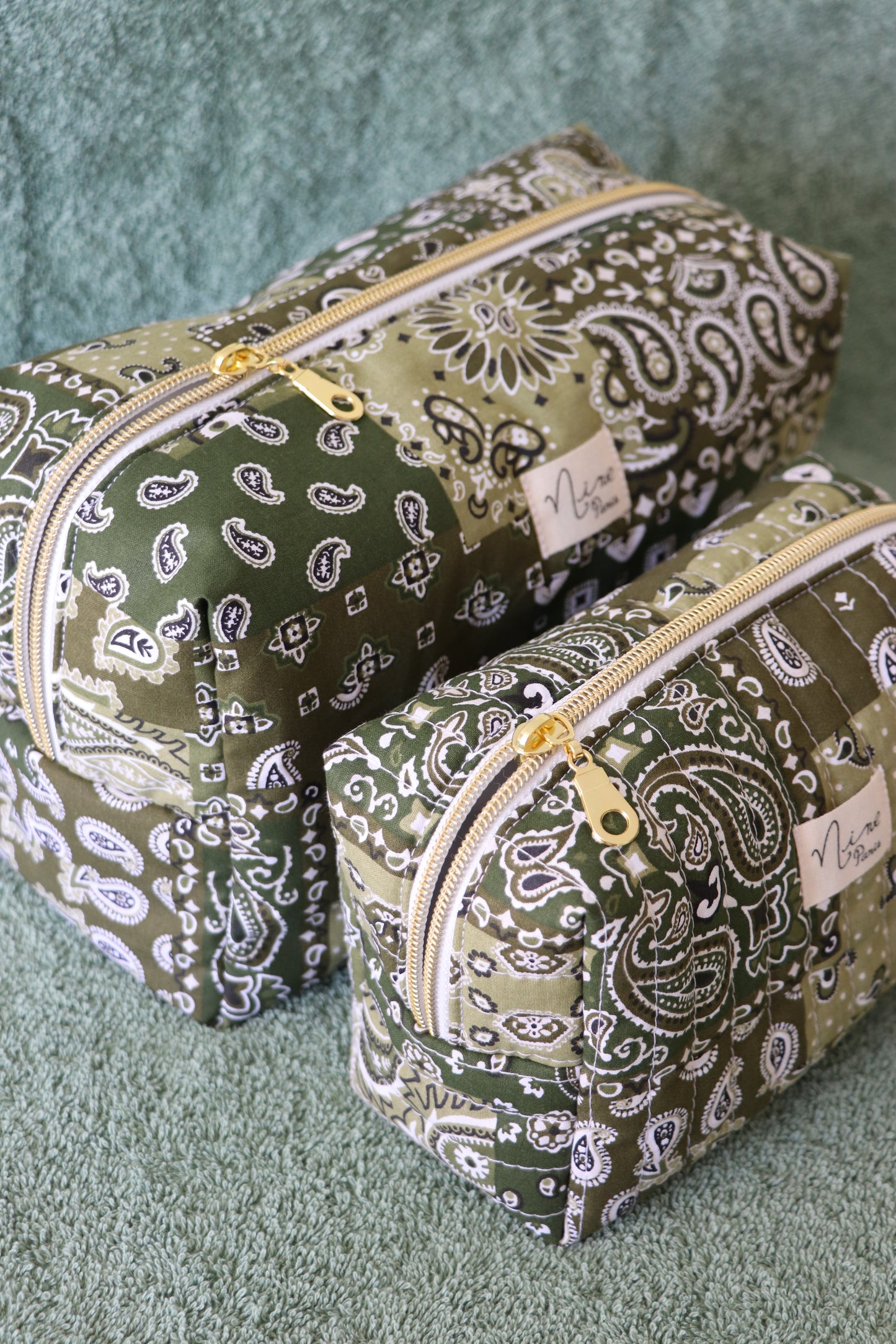 Trousse - motif bandana vert