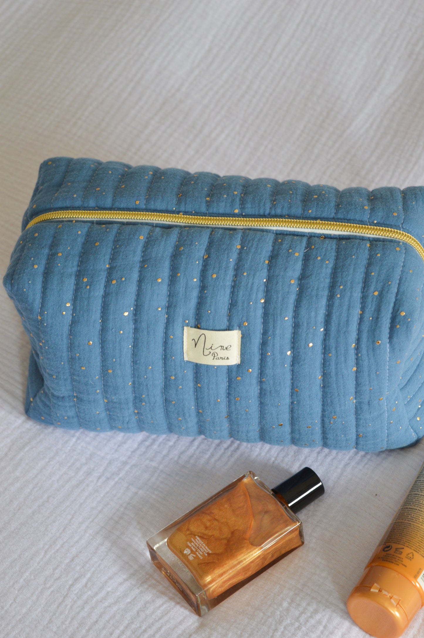 Trousse - Gaze de coton à Pois Doré