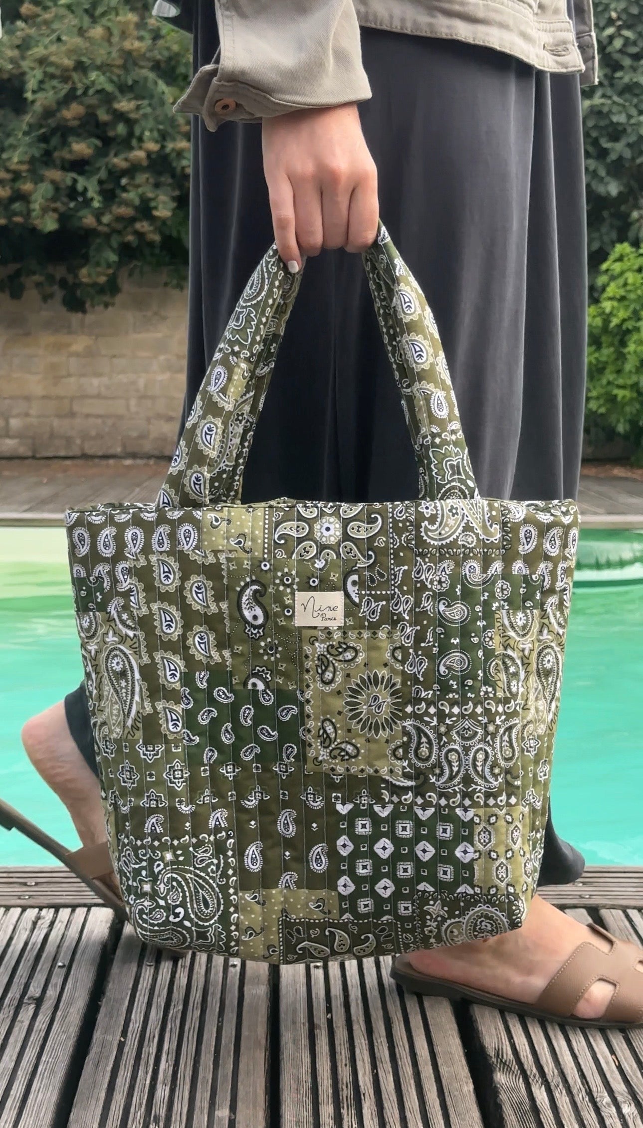 Sac - motif bandana vert