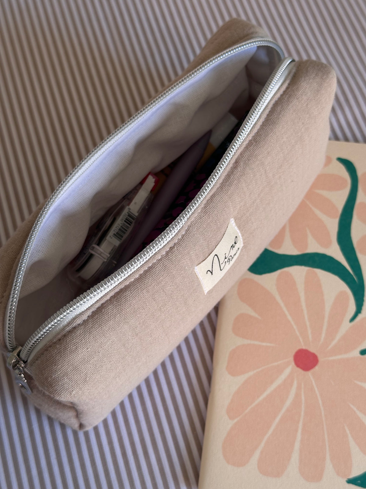 Trousse scolaire - Gaze de coton Uni