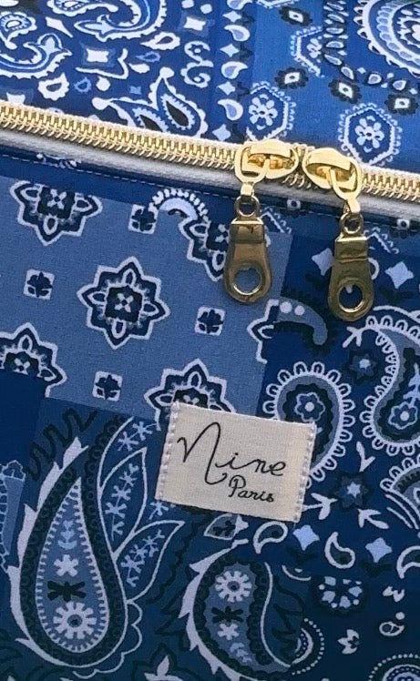 Trousse - motif bandana bleu
