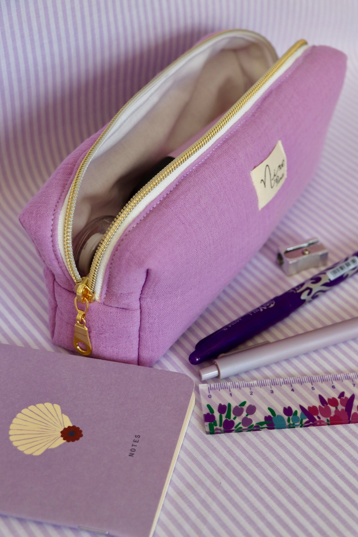 Trousse scolaire - Gaze de coton Uni