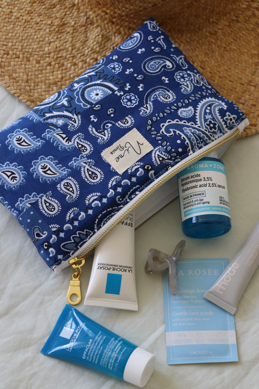 Pochette - motif bandana bleu