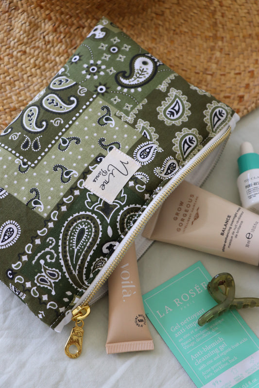 Pochette - motif bandana vert