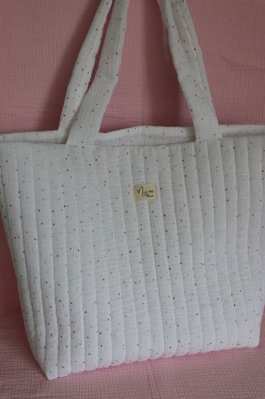 Sac - Gaze de coton à Pois Doré